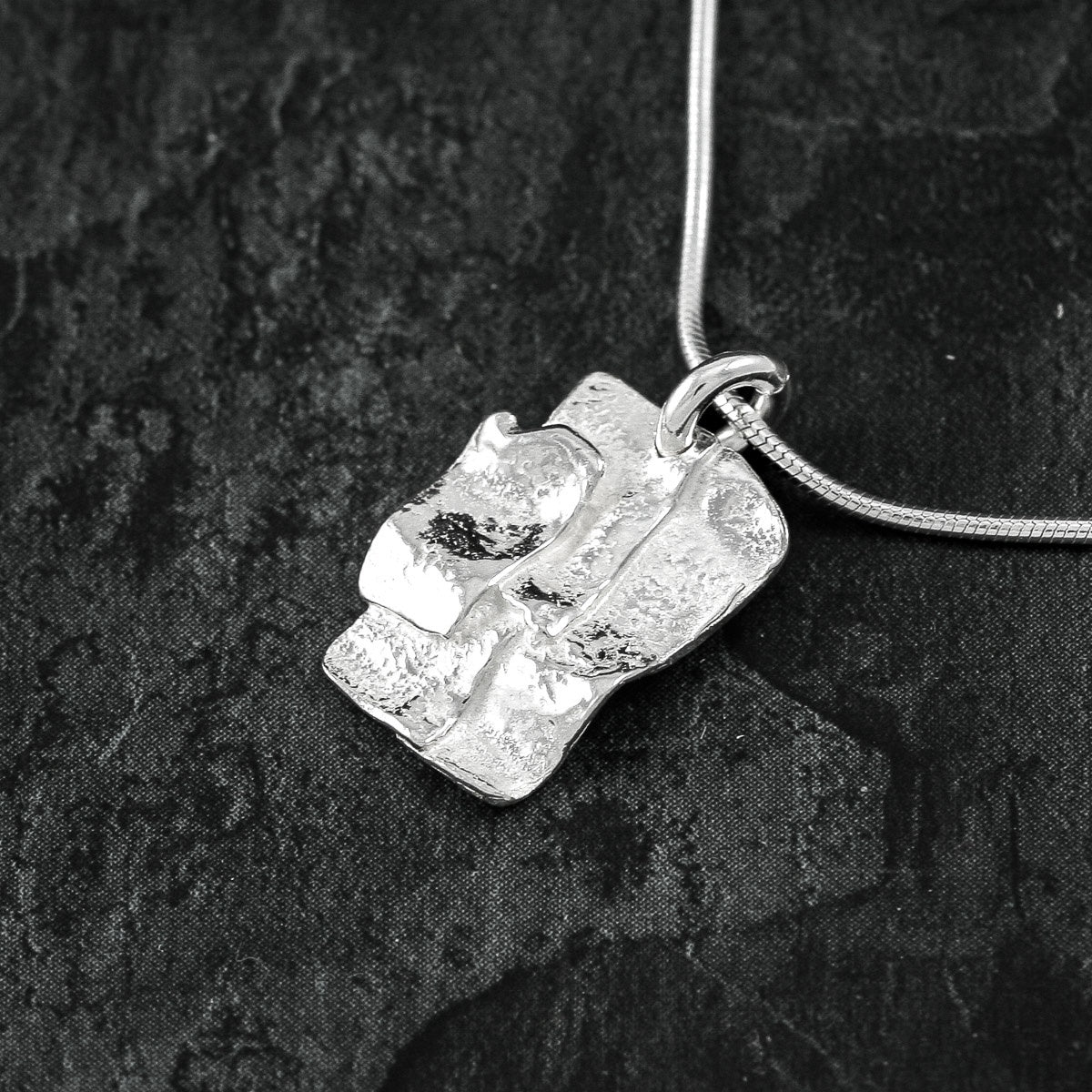 Patchwork Ribbon Silver Pendant by Silverfish