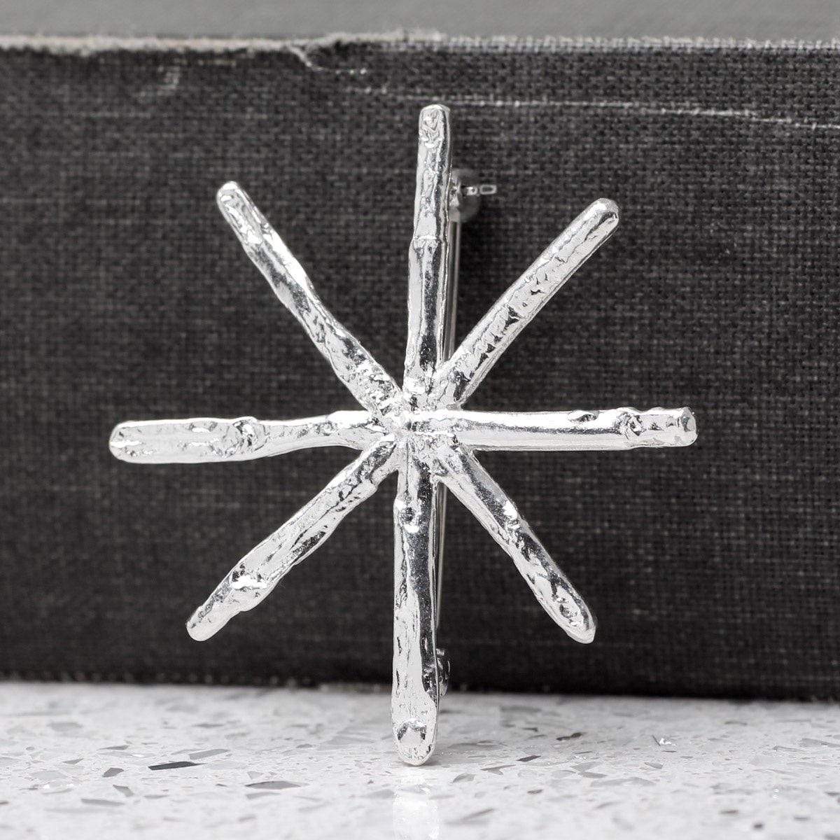 Snowflake Silver-Plated Brooch by Silverfish