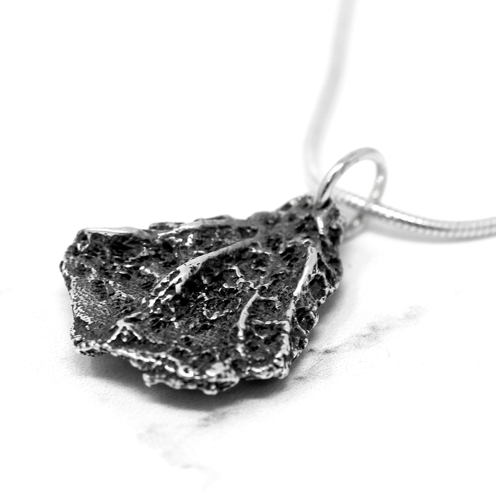 Fan Coral Pendant - Oxidised Silver by Silverfish