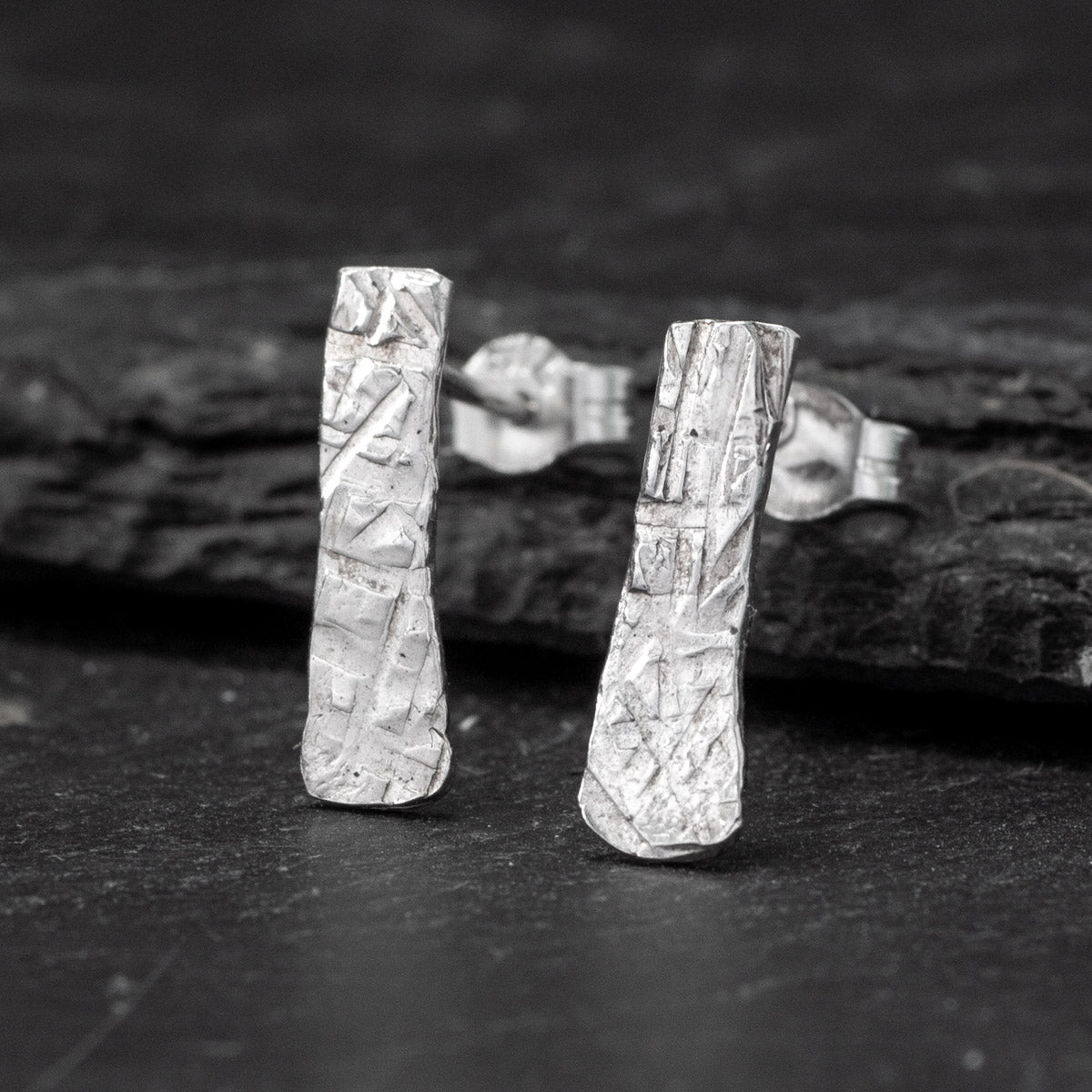 Randoms Silver Stud Earrings 008 by Silverfish