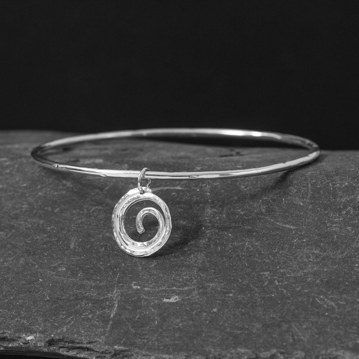 Spiral Charm Bangle - Large by Silverfish
