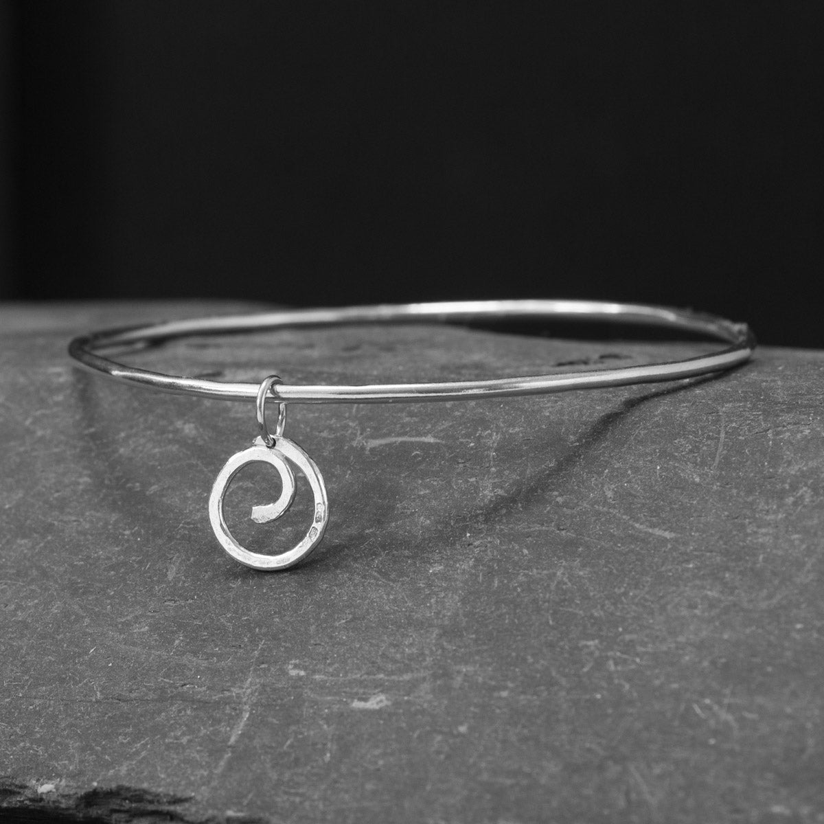 Spiral Charm Bangle - Medium by Silverfish