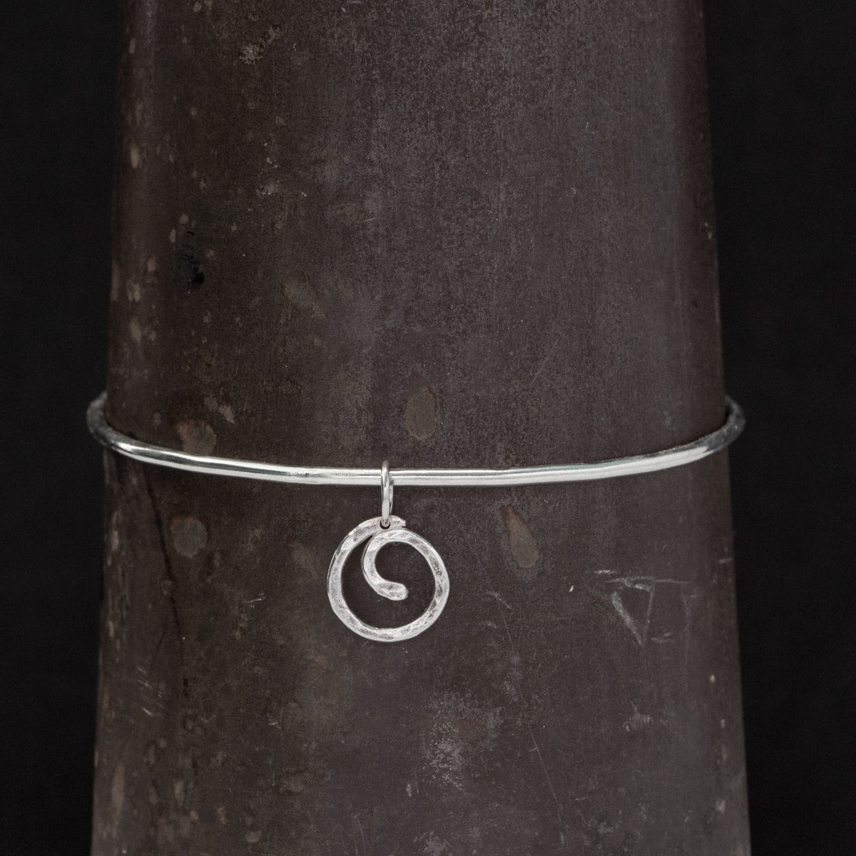 Spiral Charm Bangle - Medium by Silverfish