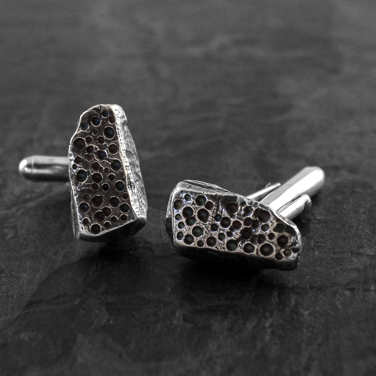 Bachwen Oxidised Silver Cufflinks by Silverfish