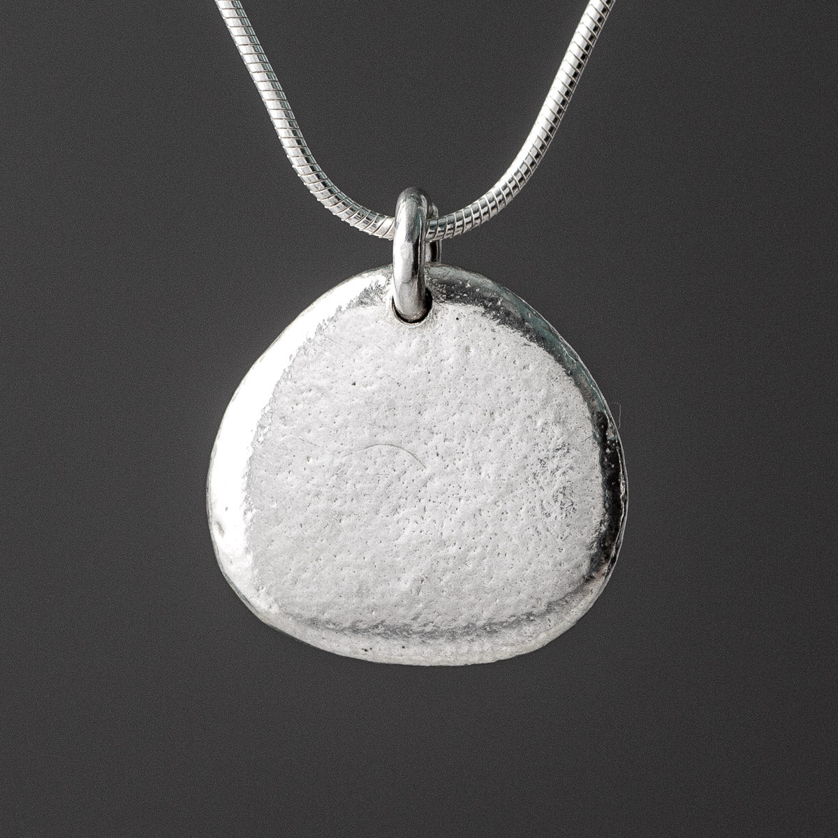 Pebble Silver Pendant - Large Smooth Triangle by Silverfish