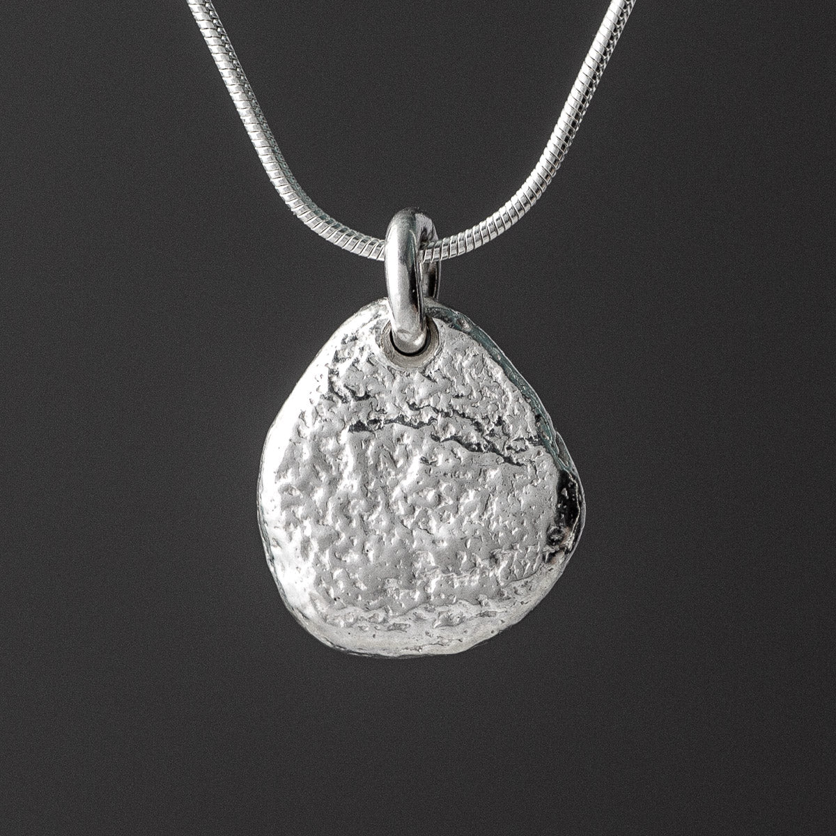 Pebble Silver Pendant - Medium Triangle by Silverfish