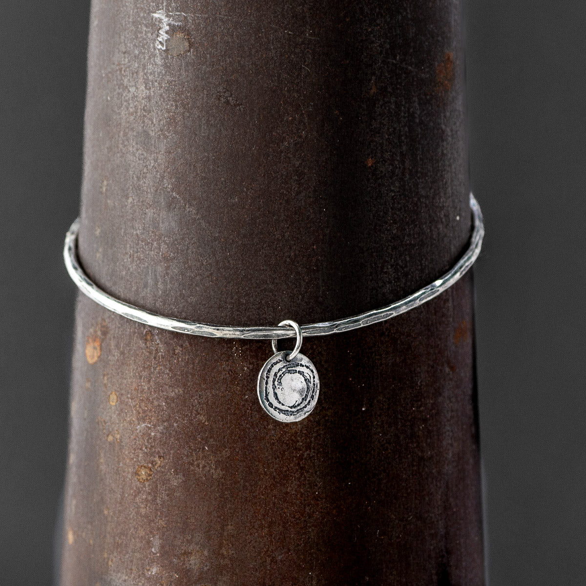 Barclodiad Rock Art Oxidised Silver Bangle by Silverfish