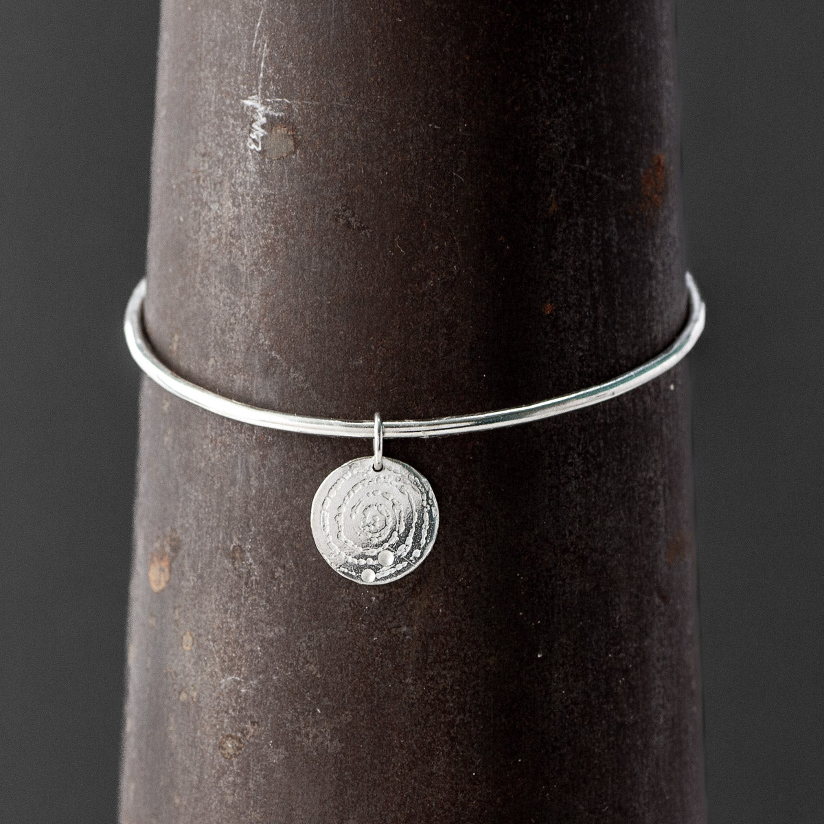 Llanbedr Spiral Silver Bangle by Silverfish