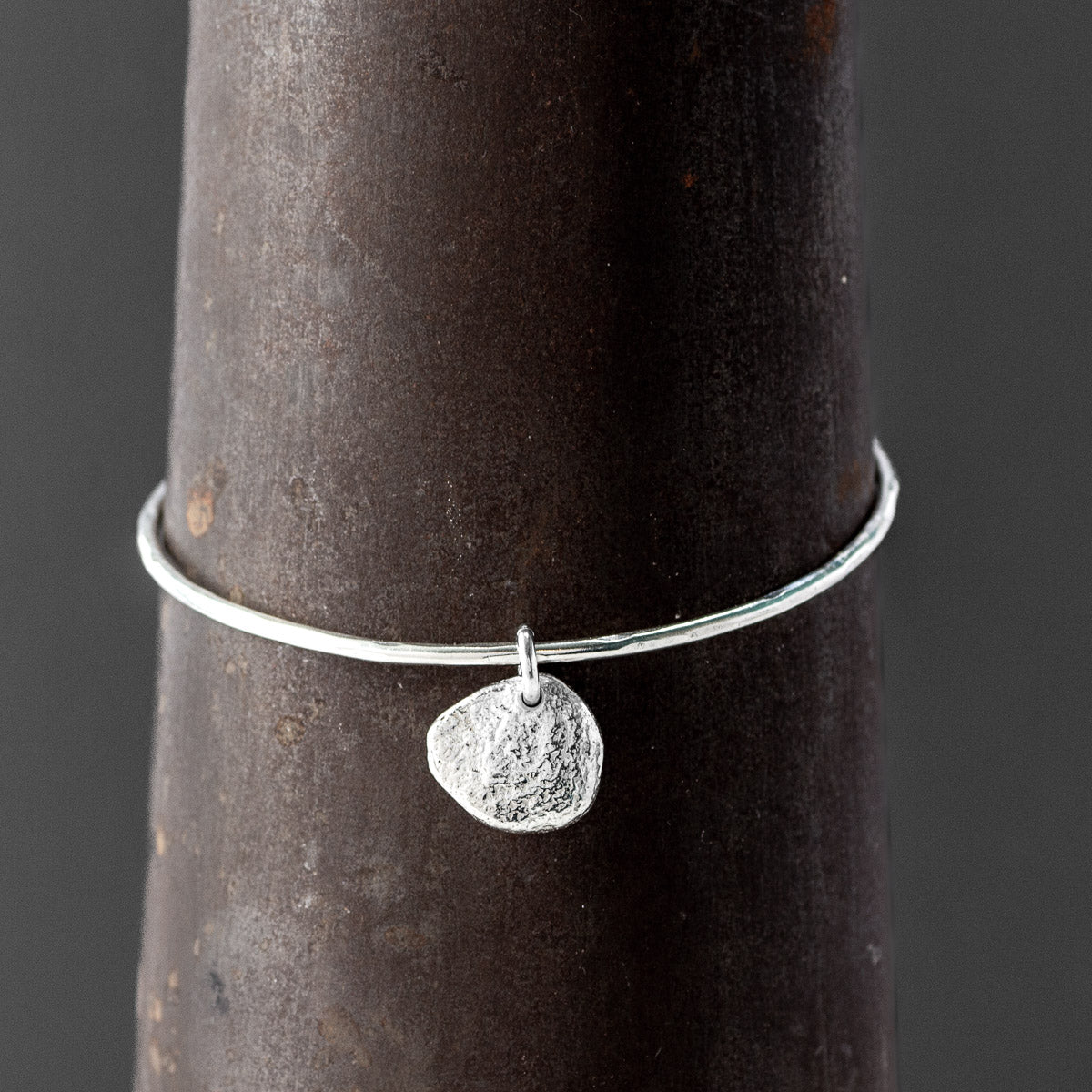 Pebble Silver Bangle - Medium Triangle by Silverfish
