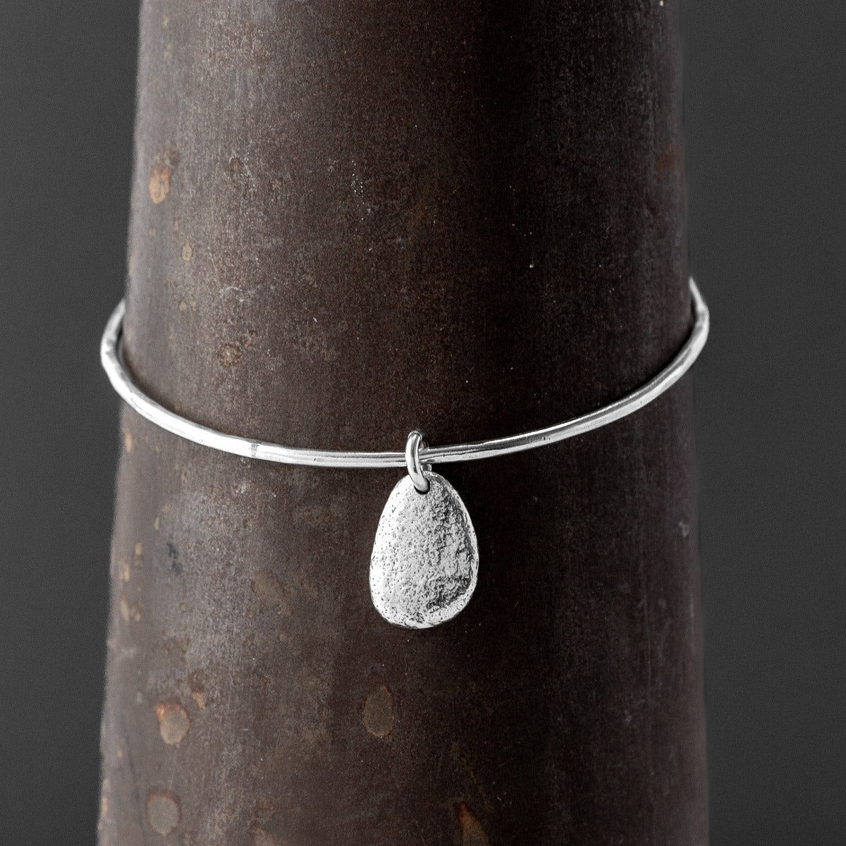 Pebble Silver Bangle - Medium Rounded by Silverfish