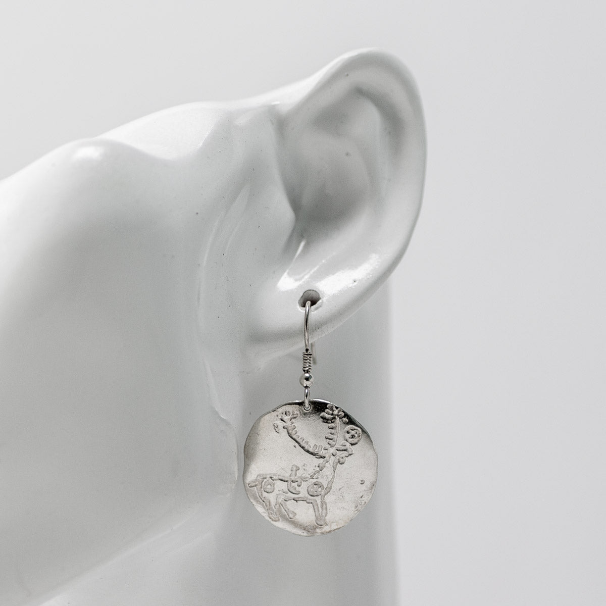 Campo Lameiro Round Silver Drop Earrings by Silverfish