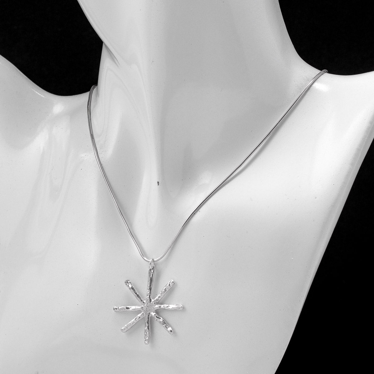 Snowflake Silver Pendant - Large by Silverfish