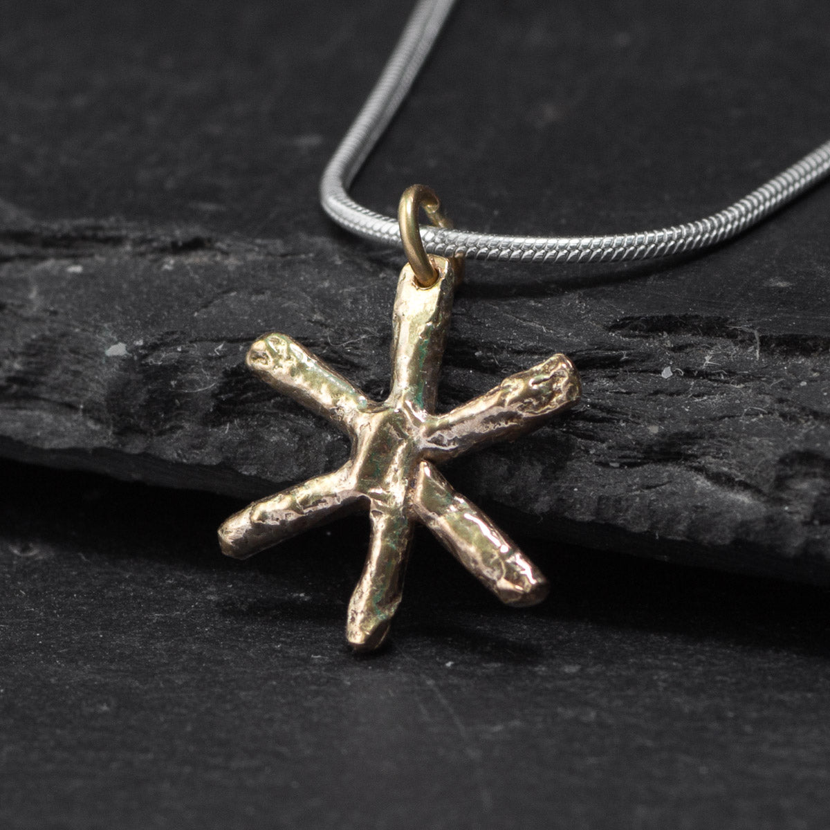Snowflake 9ct Yellow Gold Pendant - Small by Silverfish