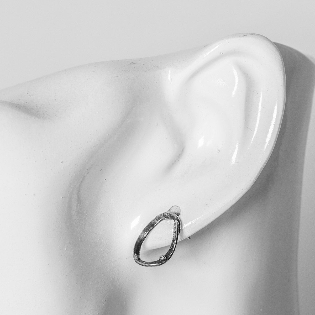 Embrace Oxidised Silver Stud Earrings - Large by Silverfish