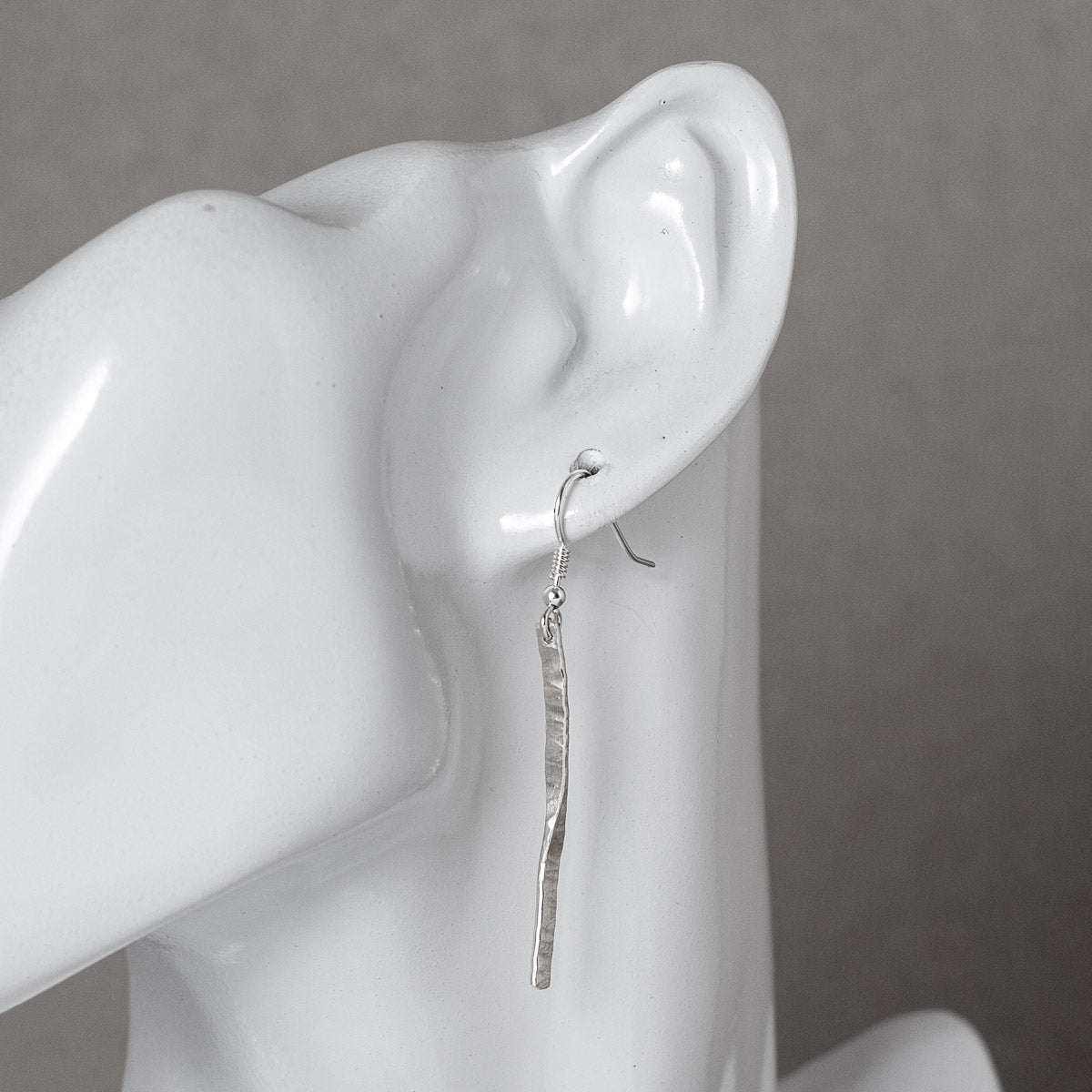 Forged Silver Drop Earrings - Short by Silverfish