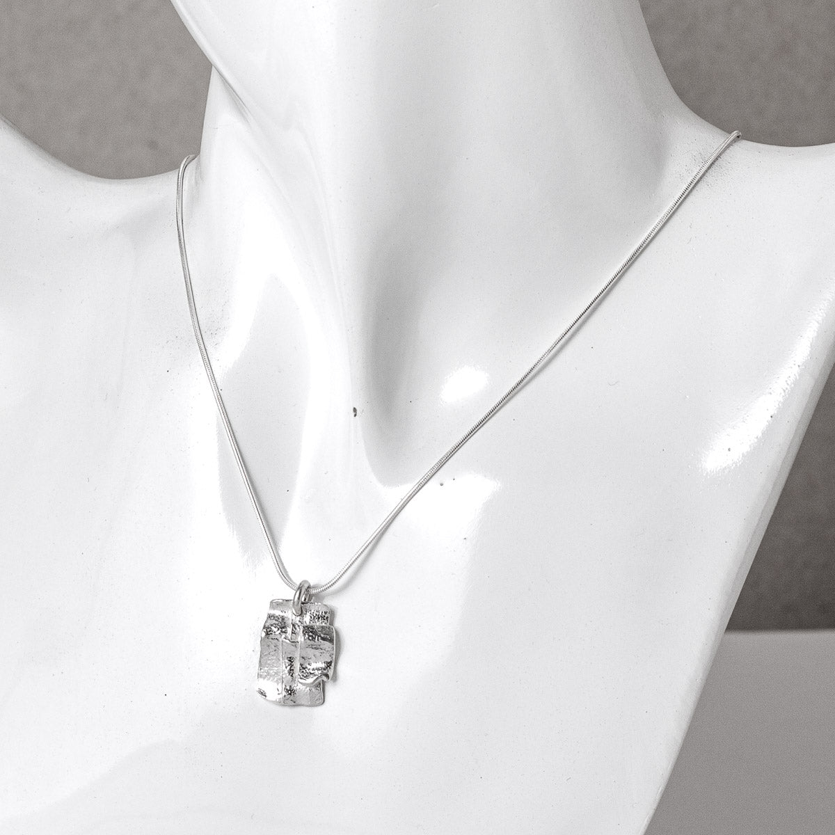 Patchwork Ribbon Silver Pendant by Silverfish