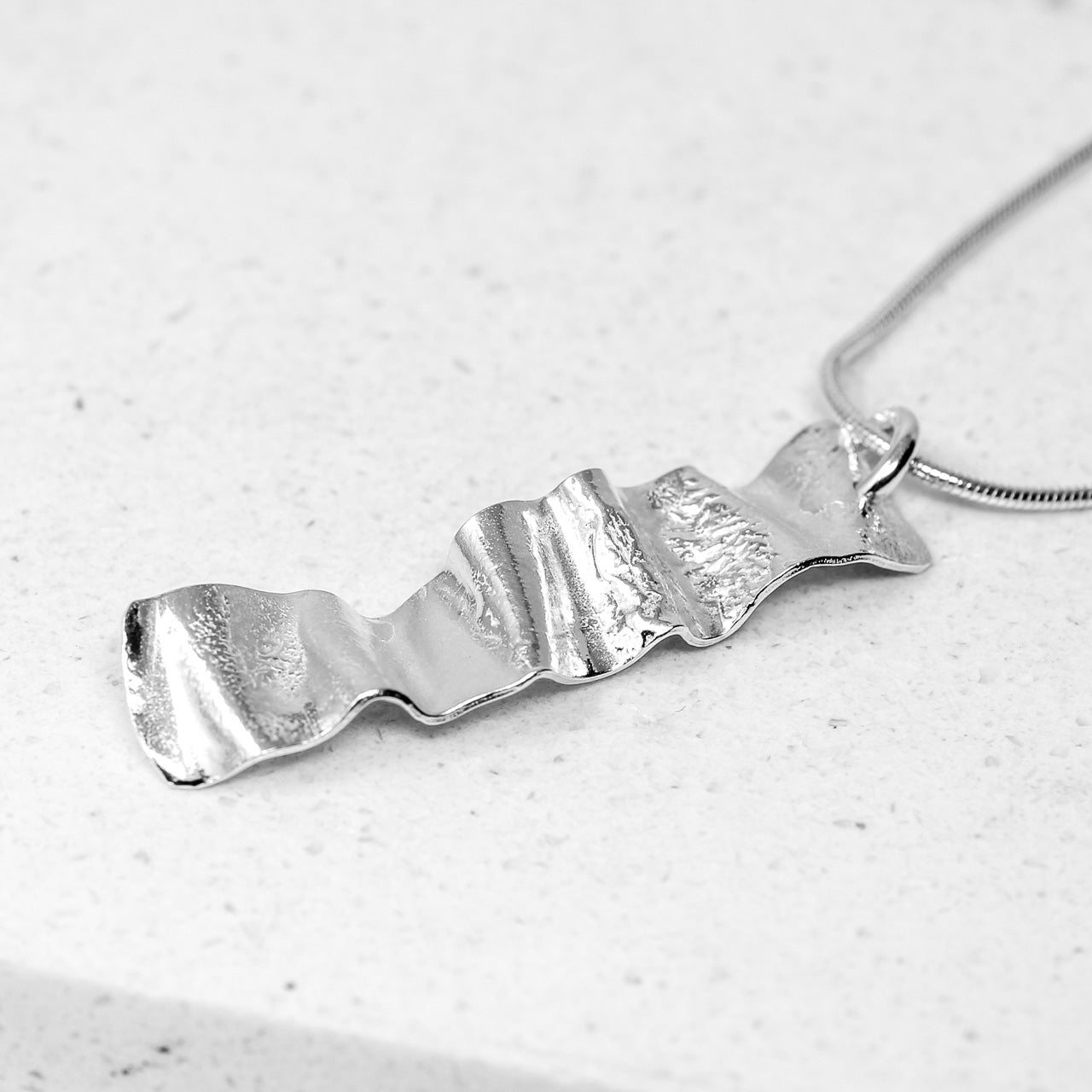 Ribbon Silver Pendant - Wide by Silverfish