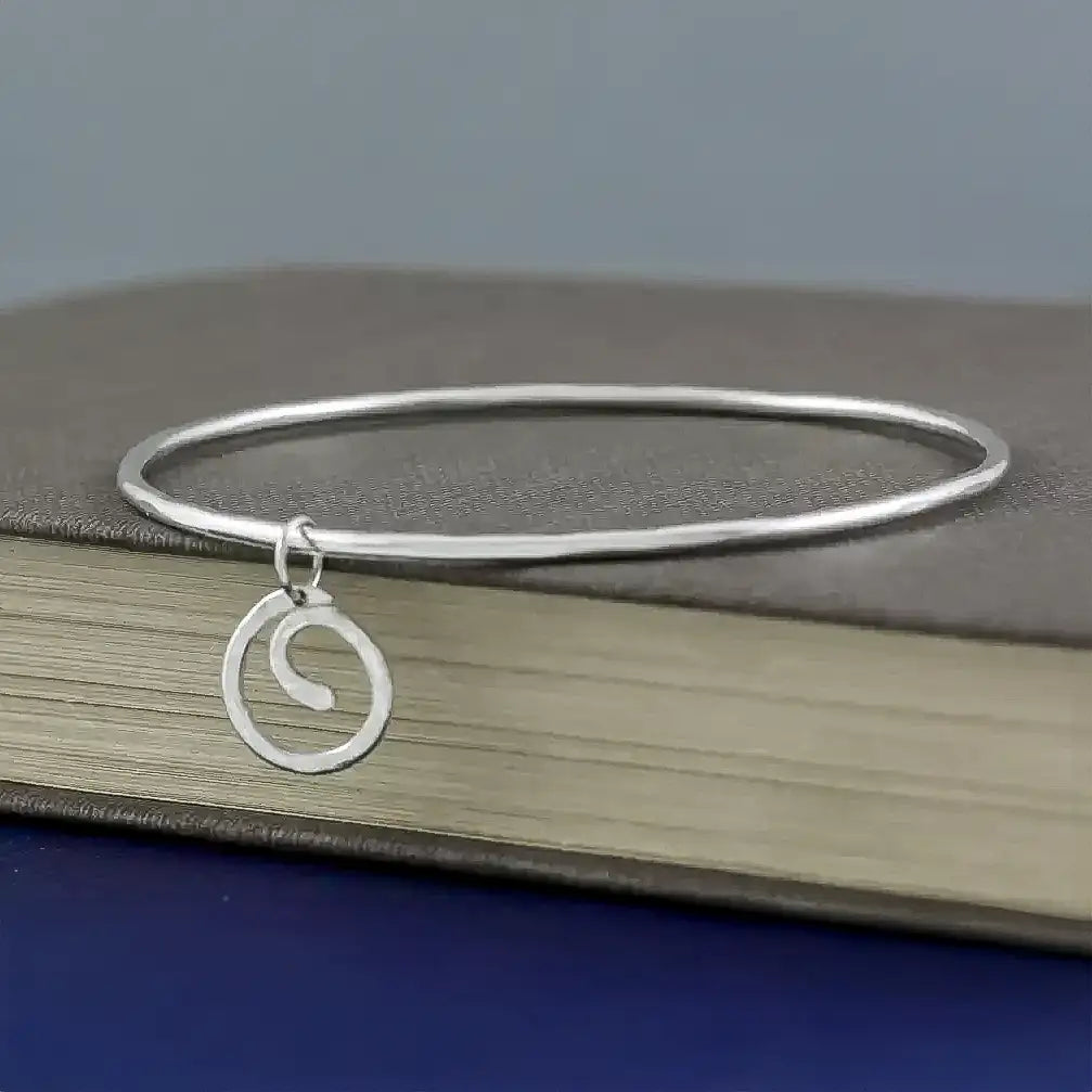 Spiral Charm Bangle - Medium by Silverfish