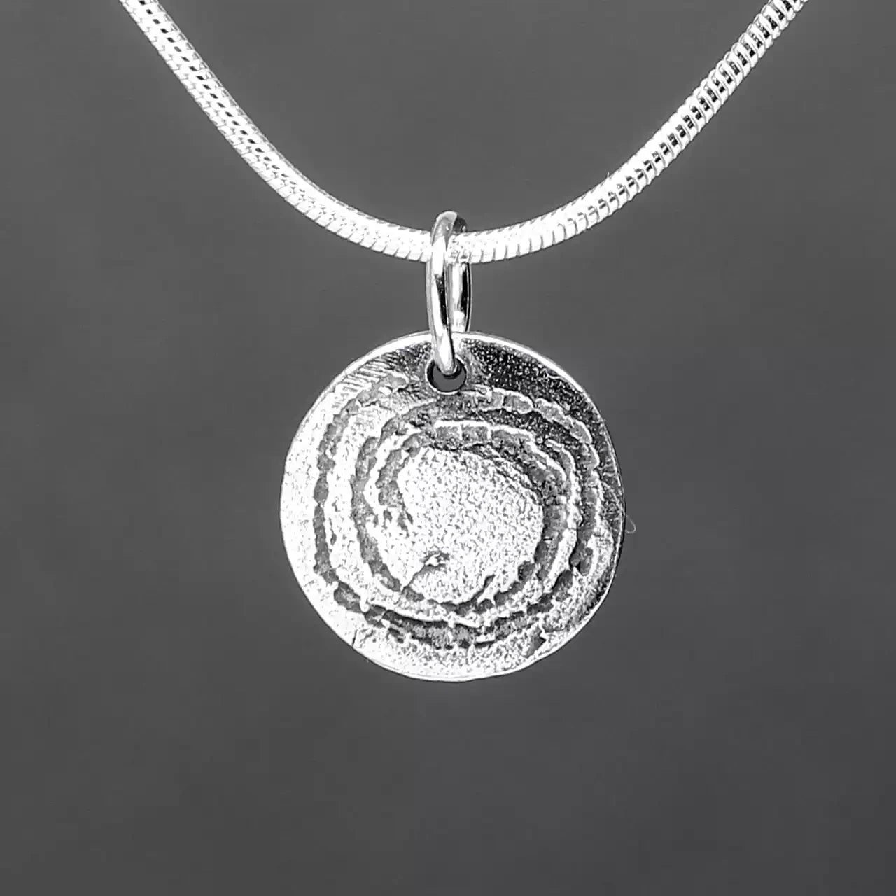 Barclodiad Rock Art Oxidised Silver Pendant by Silverfish