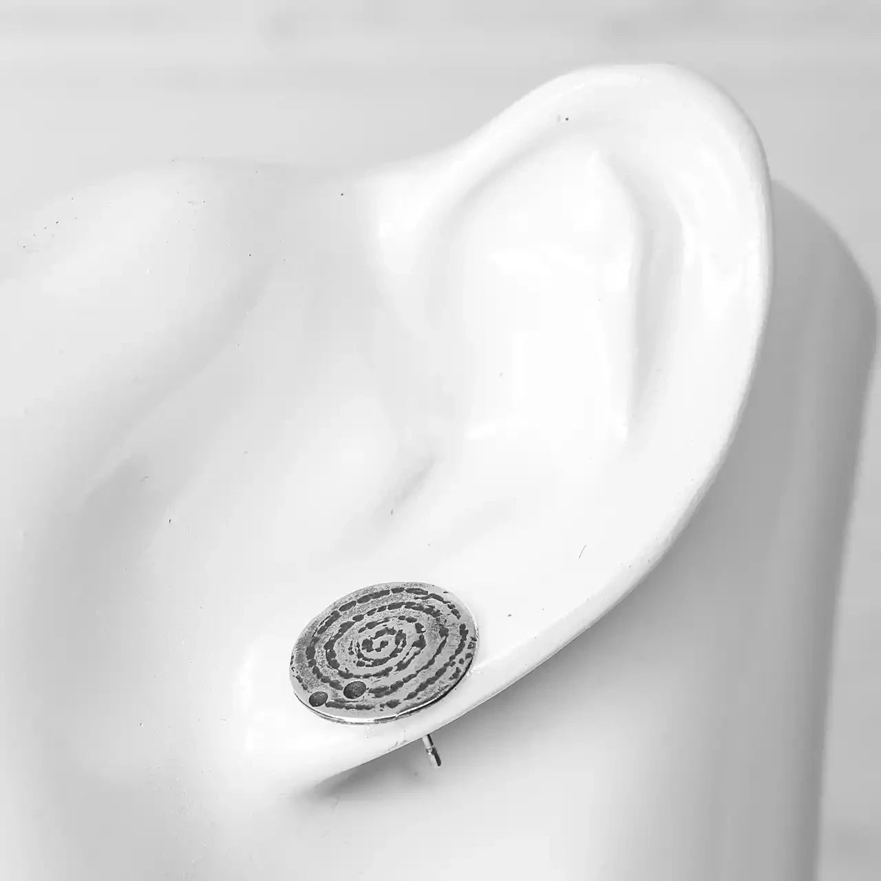 Llanbedr Spiral Oxidised Silver Stud Earrings by Silverfish