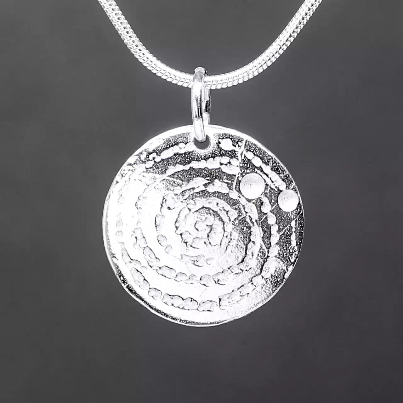 Llanbedr Spiral Silver Pendant by Silverfish