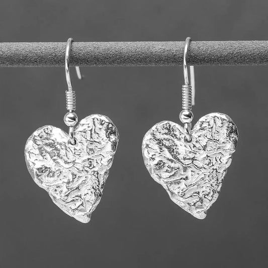 Melt My Heart Silver Drop Earrings - Large by Silverfish