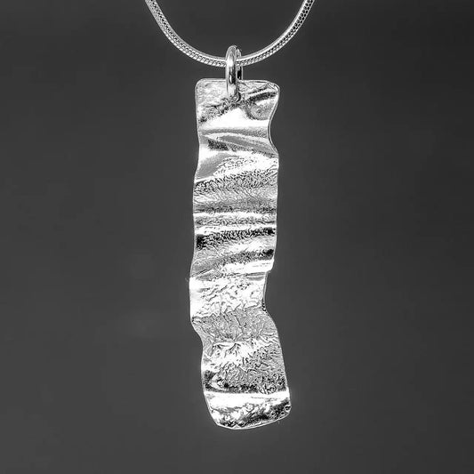 Ribbon Silver Pendant - Wide by Silverfish