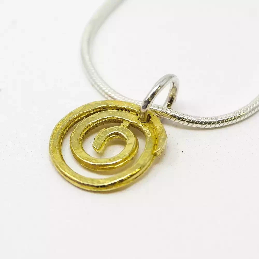 Spiral 18ct Yellow Gold Pendant - Small by Silverfish