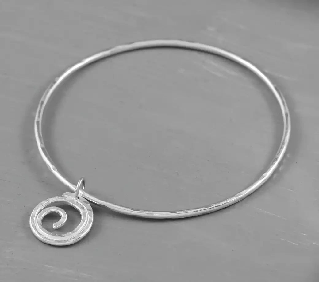 Spiral Charm Bangle - Large by Silverfish