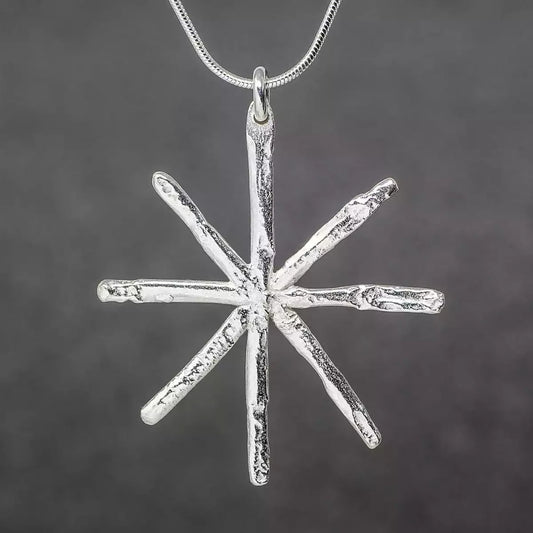 Snowflake Silver Pendant - Large by Silverfish