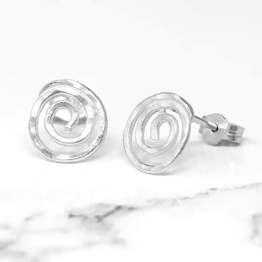 Spiral Silver Stud Earrings - Tiny by Silverfish