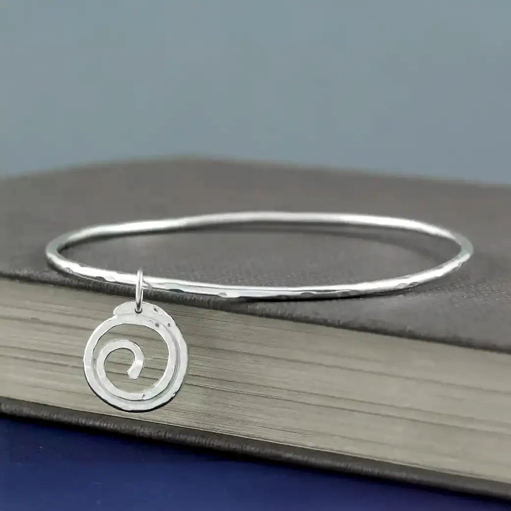 Spiral Charm Bangle - Large by Silverfish