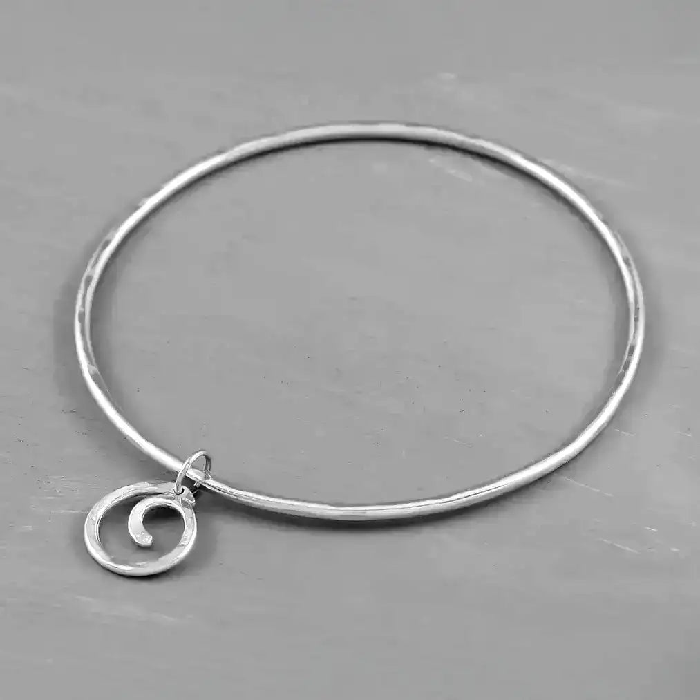 Spiral Charm Bangle - Medium by Silverfish