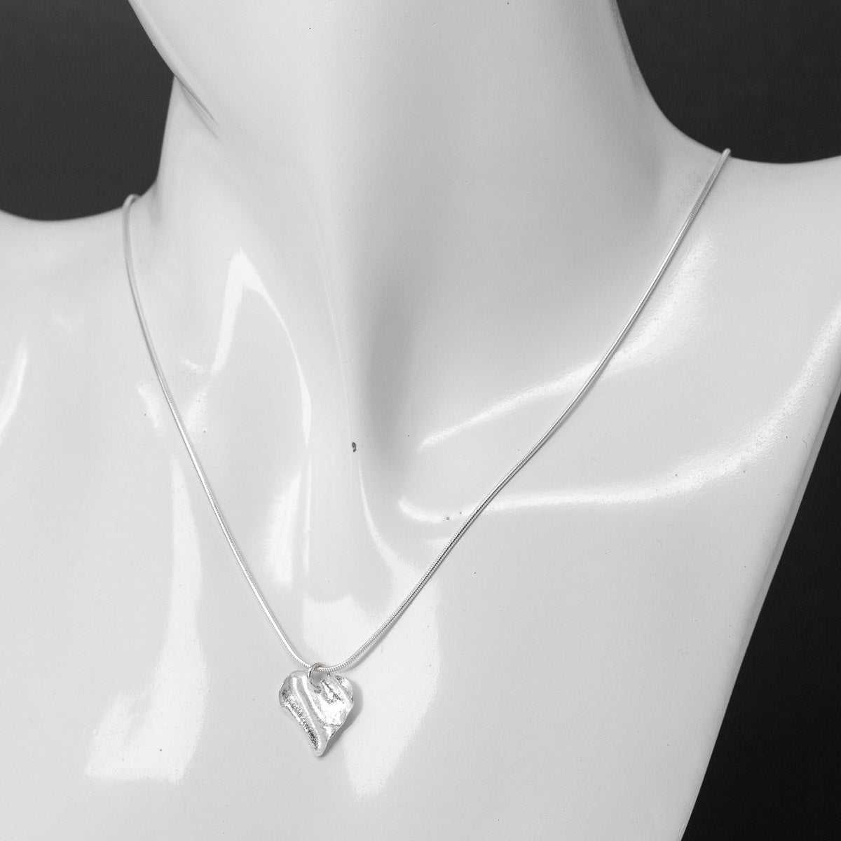 Ribbon Heart Silver Pendant - Tiny by Silverfish