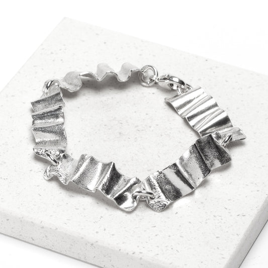 Ribbon Silver Bracelet - Wide by Silverfish