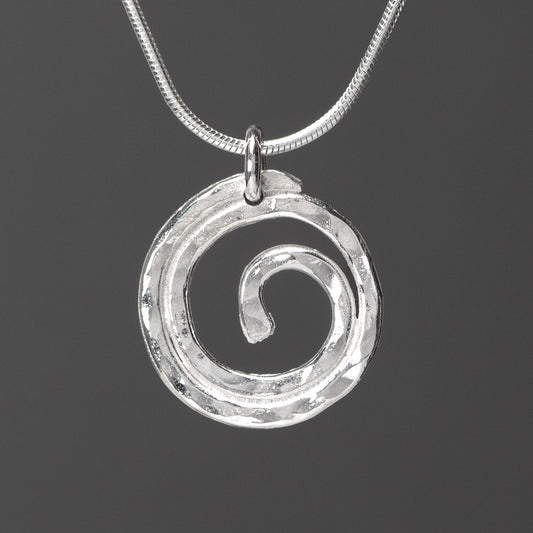 Spiral Silver Pendant - Large by Silverfish