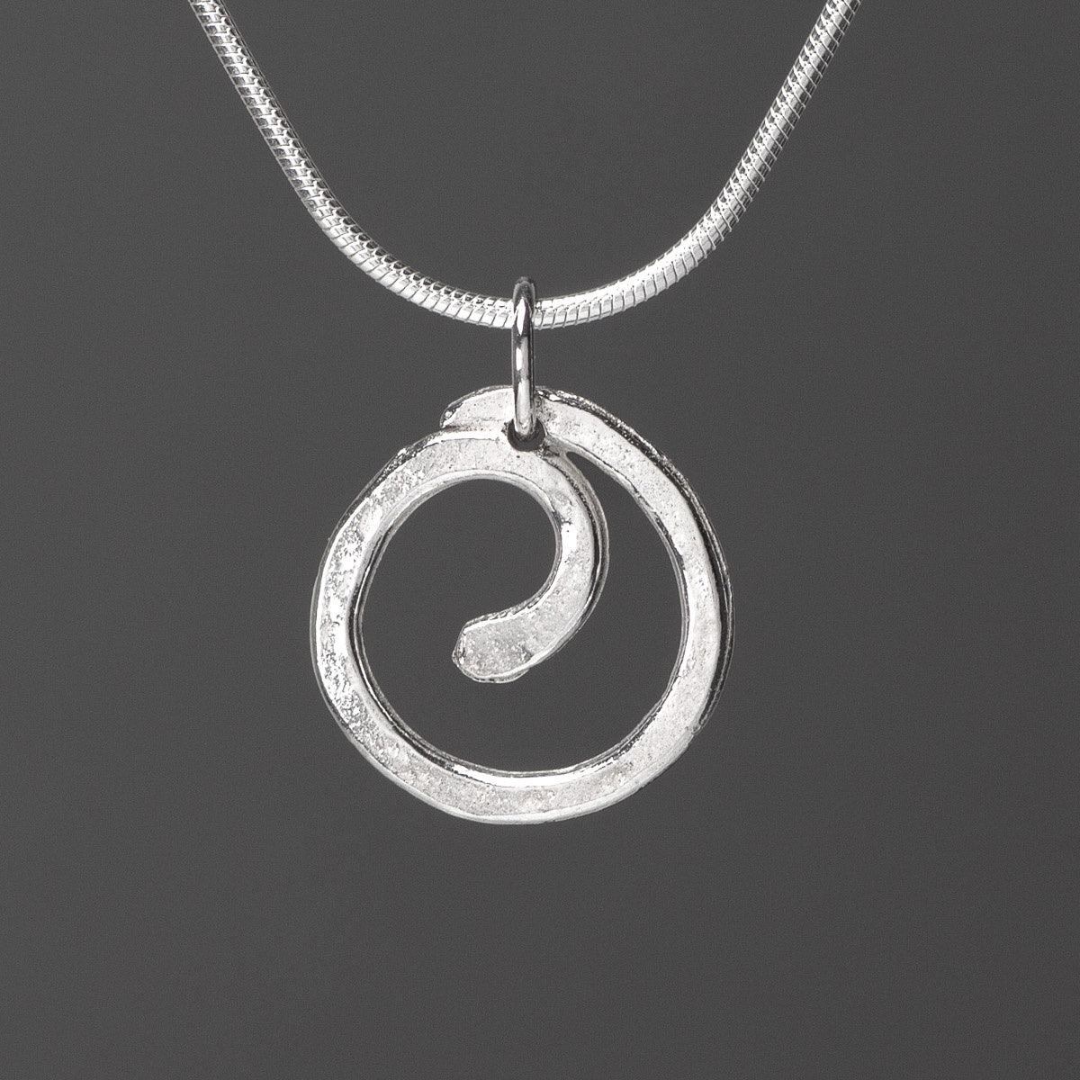 Spiral Silver Pendant - Medium by Silverfish