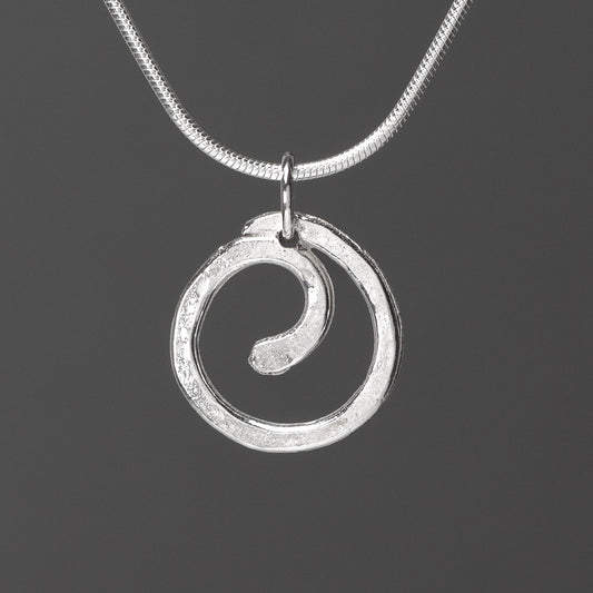 Spiral Silver Pendant - Medium by Silverfish