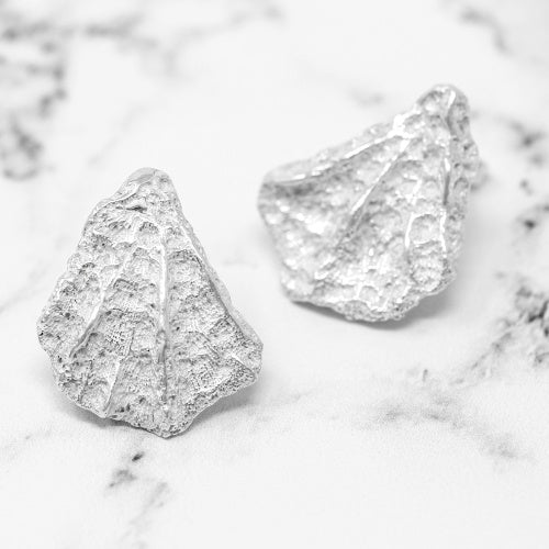 Fan Coral Stud Earrings - Silver by Silverfish