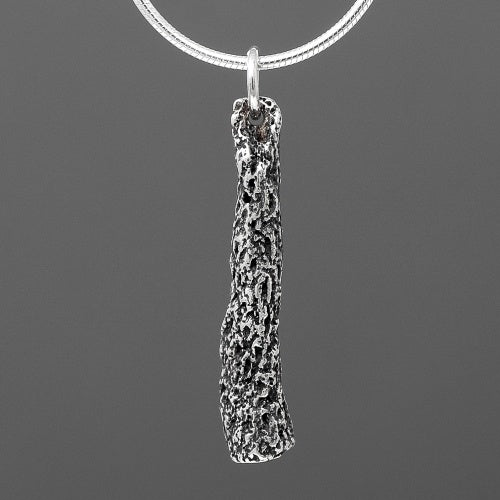 Long Coral Pendant - Oxidised Silver by Silverfish