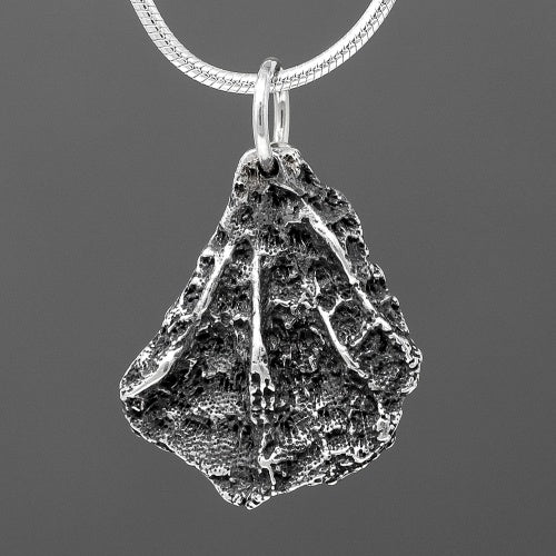 Fan Coral Pendant - Oxidised Silver by Silverfish