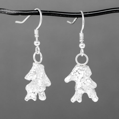 Spiked Coral Drop Earrings - Silver by Silverfish