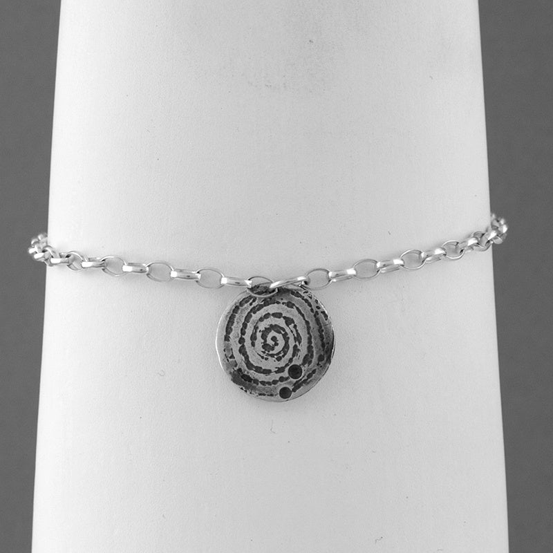 Llanbedr Spiral Oxidised Silver Bracelet by Silverfish