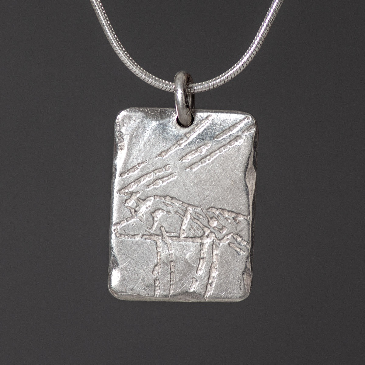 Cathole Cave Art Silver Pendant by Silverfish