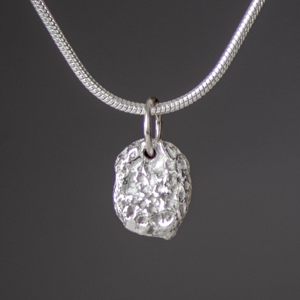 Rounded Coral Silver Pendant by Silverfish Jewellery