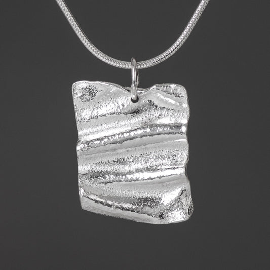 Ribbon Silver Pendant - Square by Silverfish