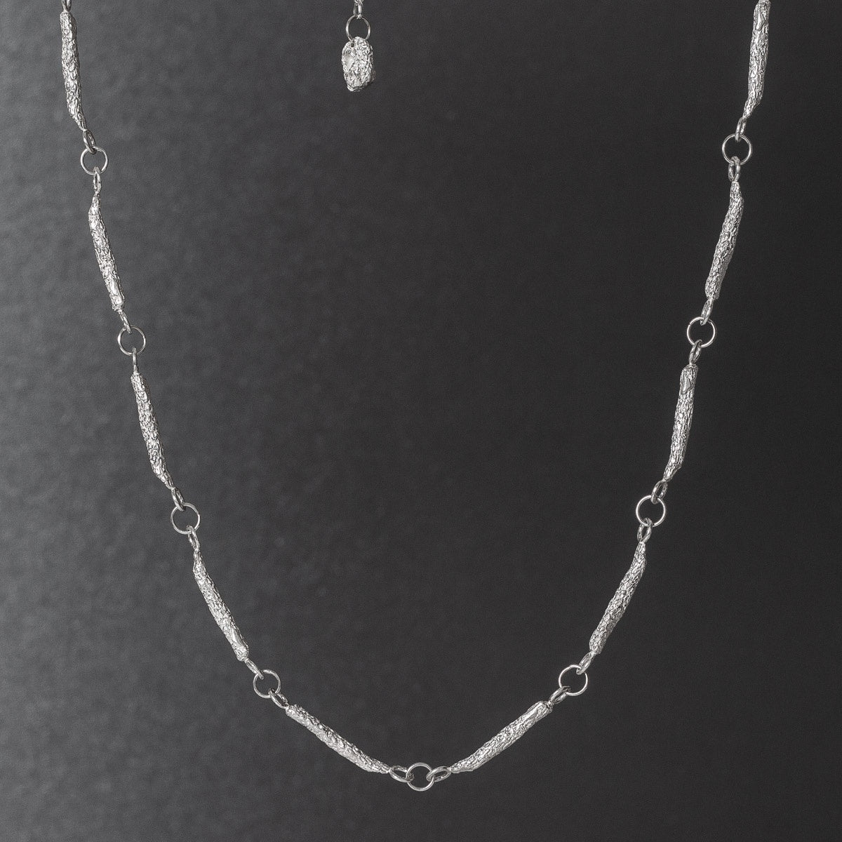 Long Coral Silver Full Necklace - 14 Sections by Silverfish Jewellery