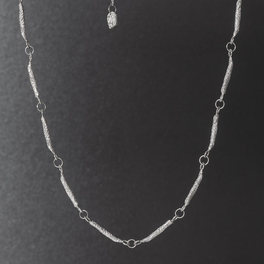 Long Coral Silver Full Necklace - 14 Sections by Silverfish Jewellery