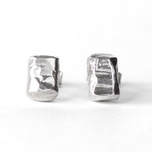 Chunky Silver Stud Earrings by Silverfish