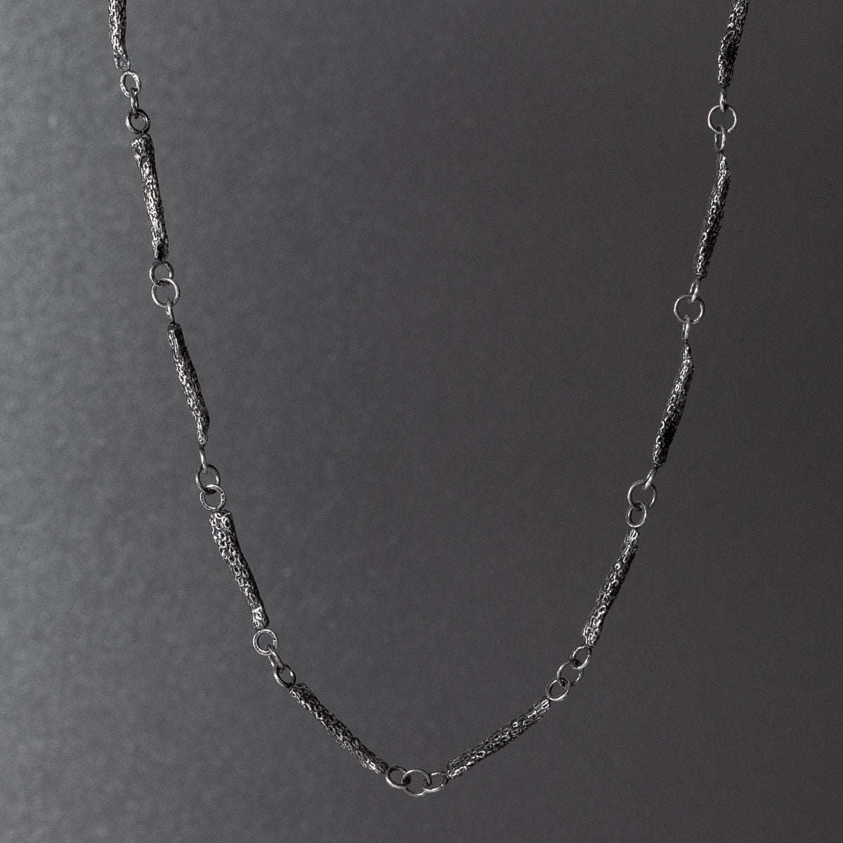 Long Coral Oxidised Silver Full Necklace - 12 Section by Silverfish Jewellery